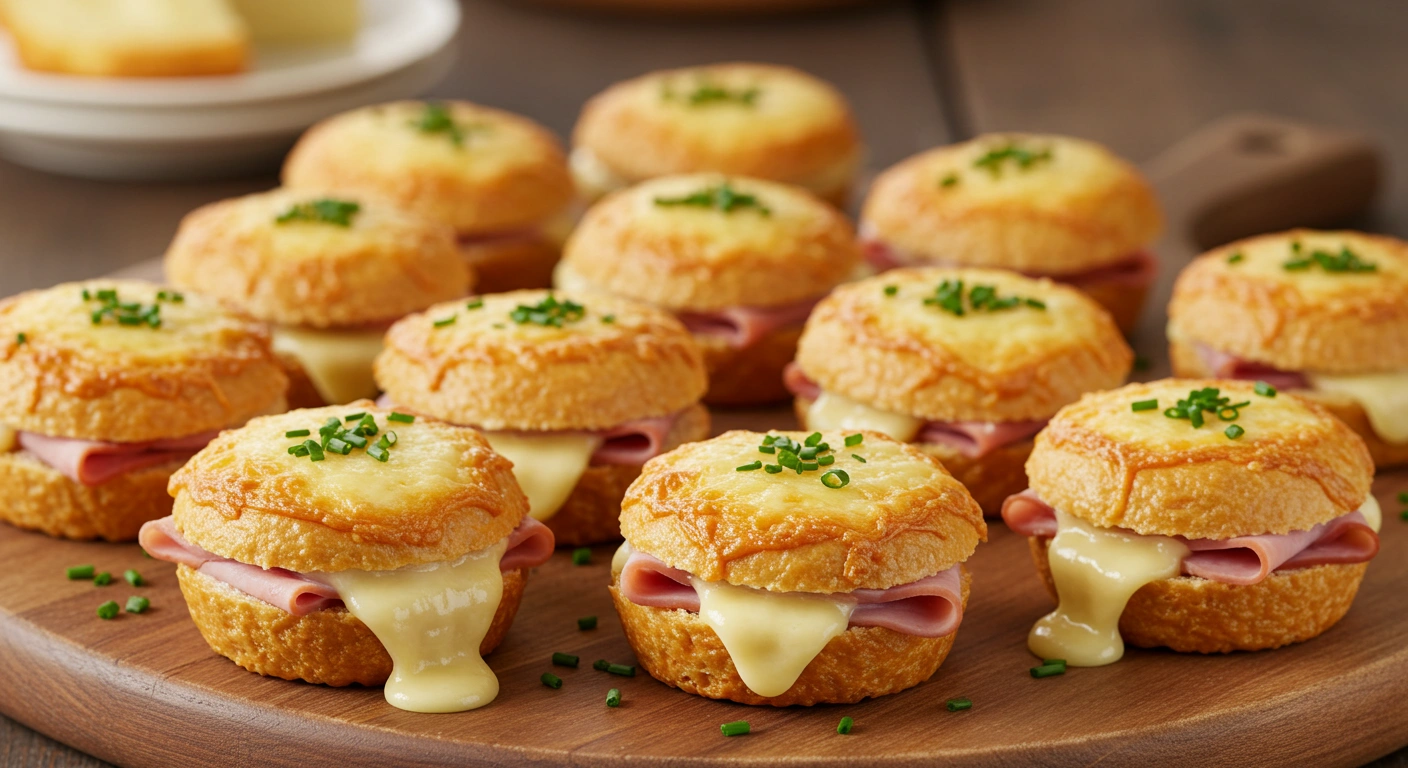 Mini Croque Monsieurs (Baked Ham and Cheese with Béchamel Sauce)